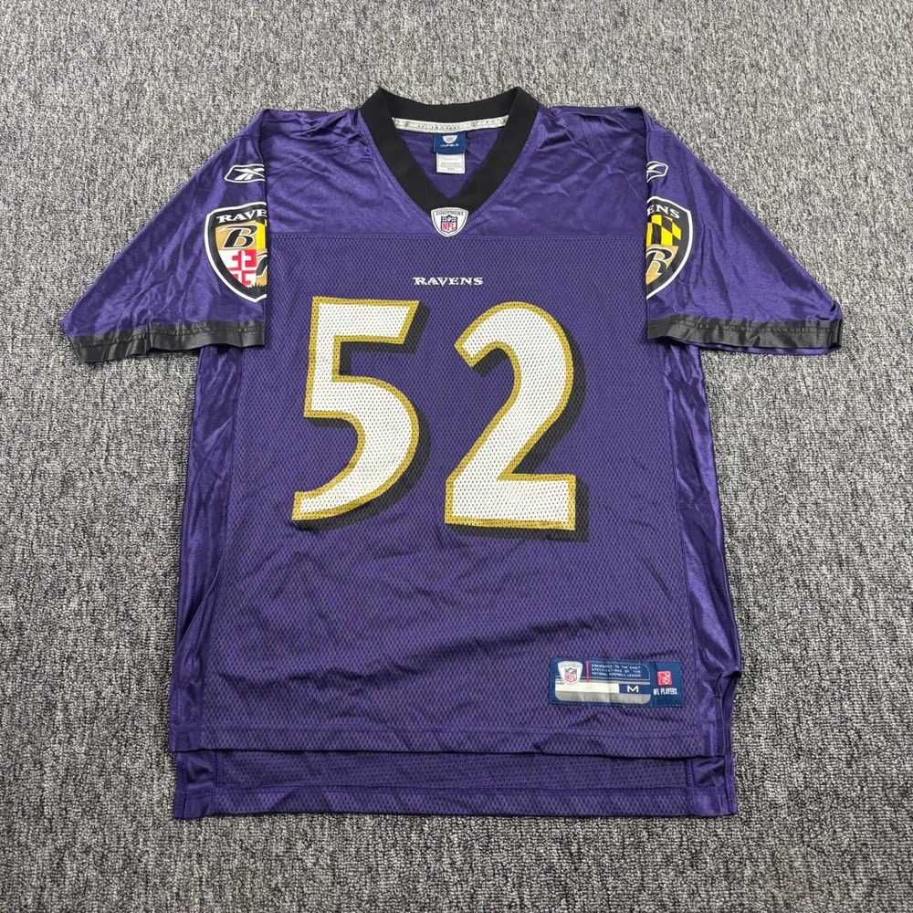 Vintage Y2K Baltimore Ravens Ray Lewis 52 Reebok Football Jersey Purple Medium